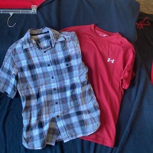 Maroon under armour mens shirt medium